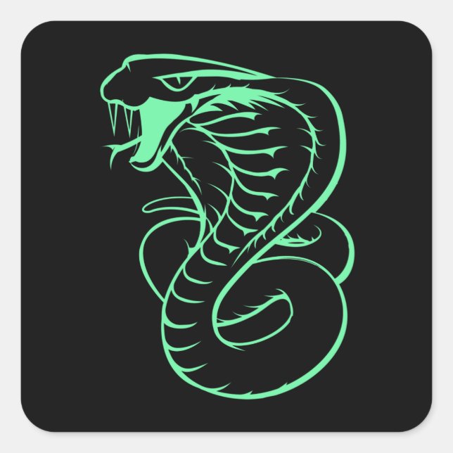Awesome King Cobra Snake Square Sticker (Front)
