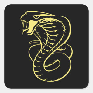 Awesome King Cobra Snake Square Sticker