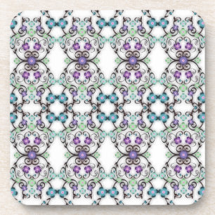 Awesome Lacy Look of Blue Violet Flowers Coaster