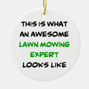 awesome lawn mowing expert ceramic tree decoration