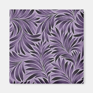 Awesome Leaves Pattern In Lilac and Grey Magnet