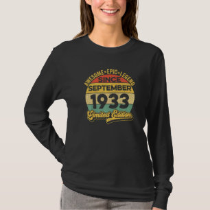 Awesome Legend Since September 1933 89th Birthday T-Shirt