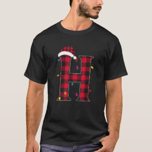 Awesome Letter H Initial Name Buffalo Plaid Christ T-Shirt