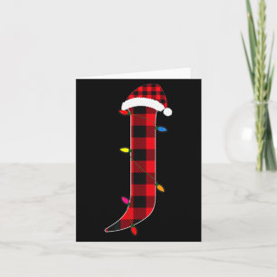 Awesome Letter J Initial Name Buffalo Plaid Christ Card