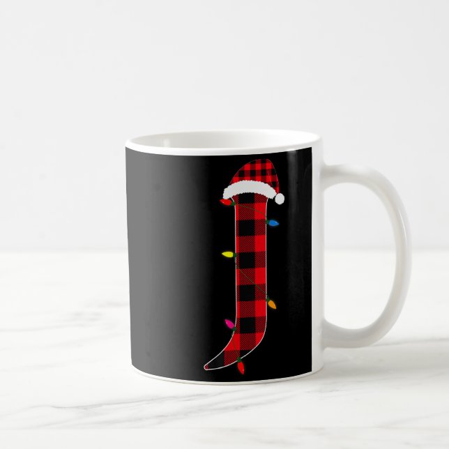 Awesome Letter J Initial Name Buffalo Plaid Christ Coffee Mug (Right)
