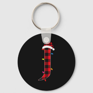 Awesome Letter J Initial Name Buffalo Plaid Christ Key Ring