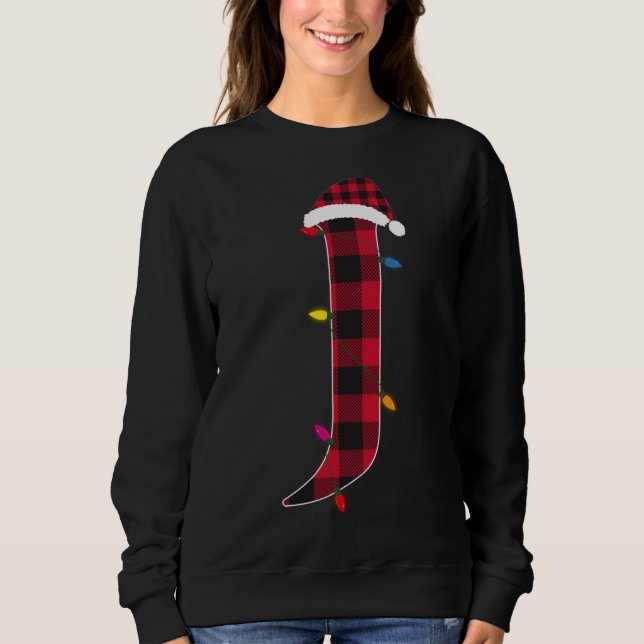 Awesome Letter J Initial Name Buffalo Plaid Christ Sweatshirt (Front)