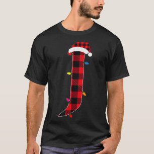 Awesome Letter J Initial Name Buffalo Plaid Christ T-Shirt