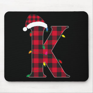 Awesome Letter K Initial Name Buffalo Plaid Christ Mouse Mat
