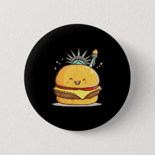 Awesome Liberty Statue Burger Costume For Boys And 6 Cm Round Badge