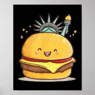Awesome Liberty Statue Burger Costume For Boys And Poster