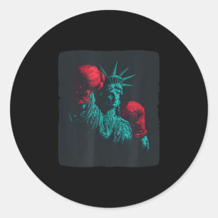 Awesome Liberty With Boxing Gloves Costume Classic Round Sticker