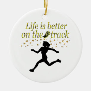 AWESOME LIFE IS BETTER ON THE TRACK DESIGN CERAMIC TREE DECORATION