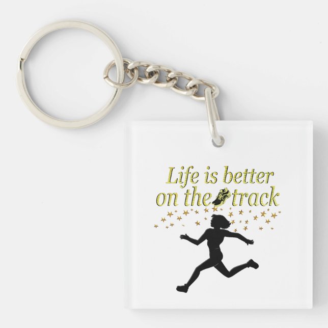 AWESOME LIFE IS BETTER ON THE TRACK DESIGN KEY RING (Front)