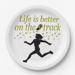 AWESOME LIFE IS BETTER ON THE TRACK DESIGN PAPER PLATE