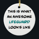 awesome lifeguard ceramic tree decoration<br><div class="desc">lifeguard</div>