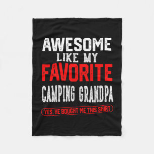 Awesome like favourite camping grandpa retro humou fleece blanket