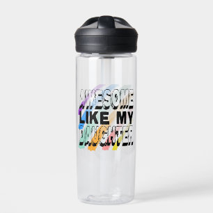 Awesome Like My Daughter, Colourful Bold Typo Water Bottle