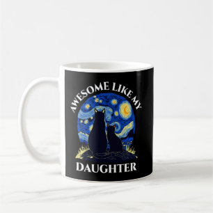 Awesome Like My Daughter Cute Cats Starry Night Coffee Mug