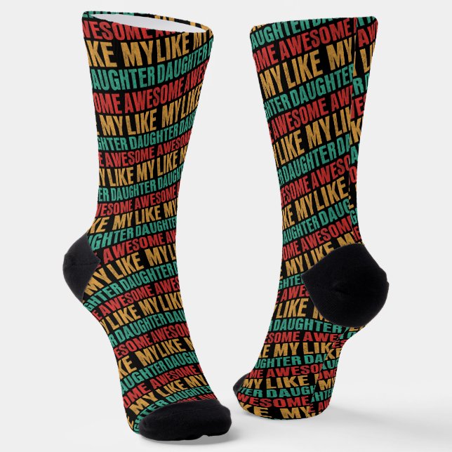 Awesome Like My Daughter Funny Fathers Day Gift Socks (Angled)
