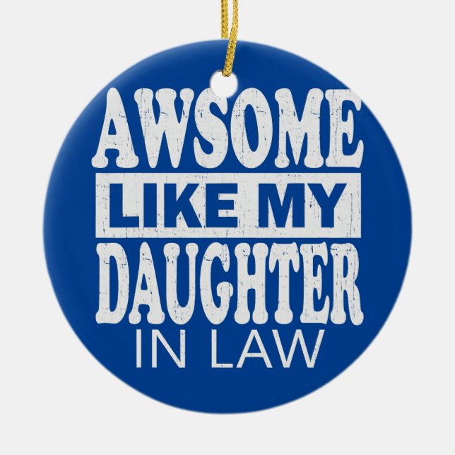 Awesome Like My Daughter In Law Father Mother Ceramic Tree Decoration (Front)