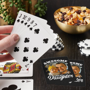 Awesome Like My Daughter Personalised Dad Photo Playing Cards