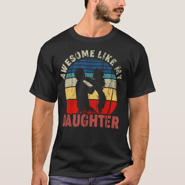 Awesome Like My Daughter Retro Men Dad  Family Mat T-Shirt (Front)
