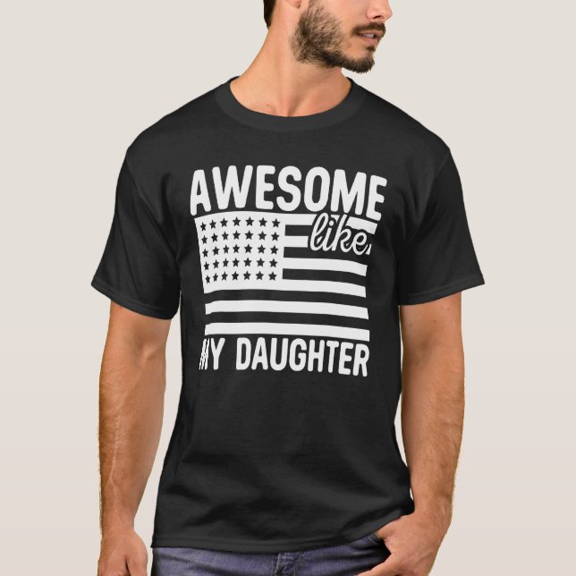 Awesome Like My Daughter Retro Men Dad  Fathers 1 T-Shirt (Front)