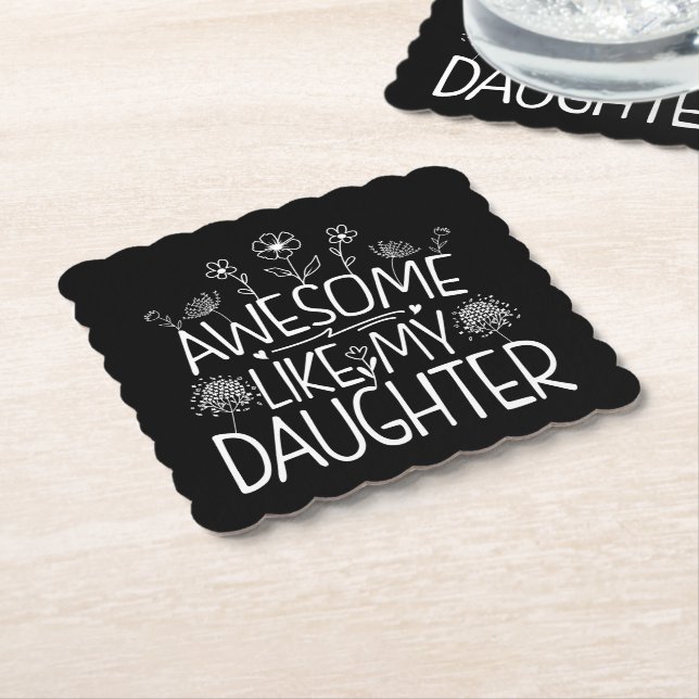 Awesome Like My Daughter Wildflower Present Mummy  Paper Coaster (Angled)