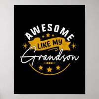 Awesome Like My Grandson Grandpa Grandma Present