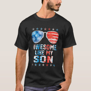 Awesome Like My Son American Flag Tie Dye Sunglass T-Shirt