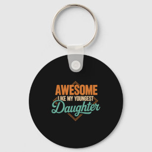Awesome like youngest daughter funny vintage key ring