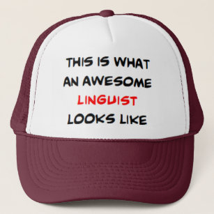 awesome linguist ceramic ornament trucker hat