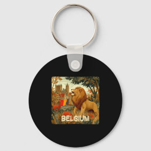 Awesome Lion In Belgium Colors Costume  Key Ring