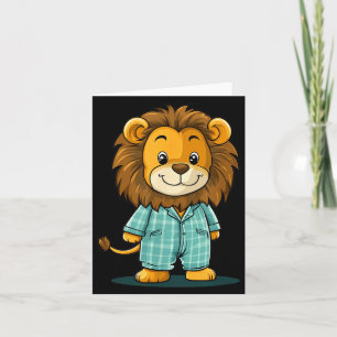 Awesome Lion In Pajama For Funny Animal Sleepwear  Card