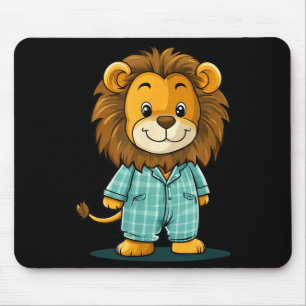 Awesome Lion In Pajama For Funny Animal Sleepwear Mouse Mat