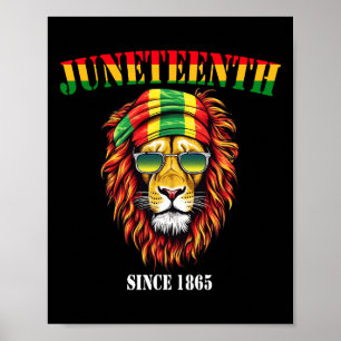 Awesome Lion Juneteenth Cool Black History June 19 Poster