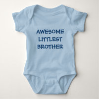 AWESOME LITTLEST BROTHER Blue Baby Outfit