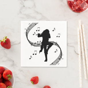 Awesome Lone Flute Player Music Napkin