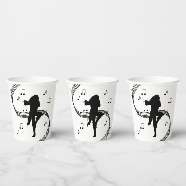 Awesome Lone Flute Player Music  Paper Cups (Multi)