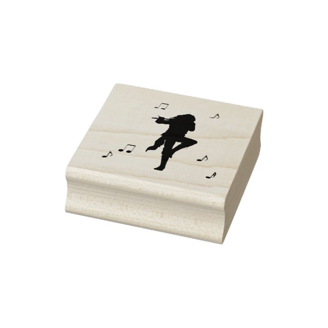 Awesome Lone Flute Player Music  Rubber Stamp (Stamp)