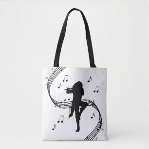 Awesome Lone Flute Player Music  Tote Bag