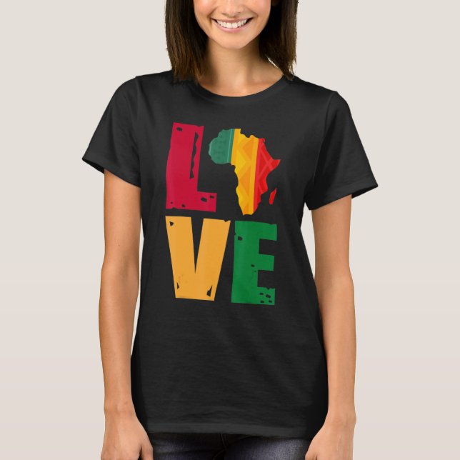 Awesome Love Africa Black History African Proud Ce T-Shirt (Front)