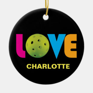 Awesome Love pickleball with custom name Ceramic Tree Decoration
