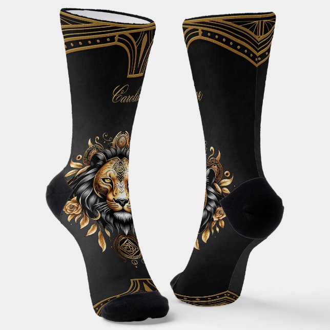 Awesome majestic lion socks (Angled)