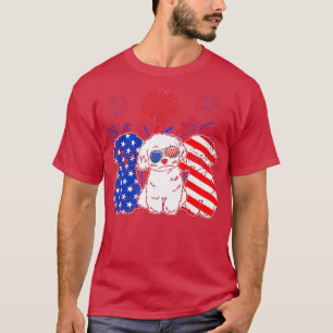 Awesome Maltese Dog American Flag 4th Of July Prem T-Shirt
