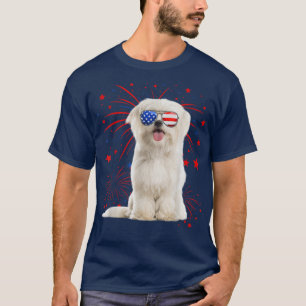 Awesome Maltese Dog American Flag 4th Of July T-Shirt