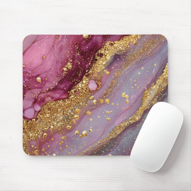 Awesome marble trendy modern mouse mat (With Mouse)