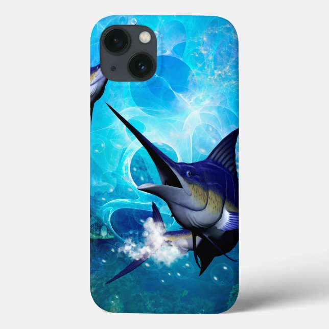 Awesome marlin with bubbles Case-Mate iPhone case (Back)