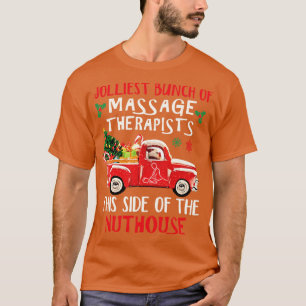 Awesome Massage Therapist Red Truck Merry Christma T-Shirt